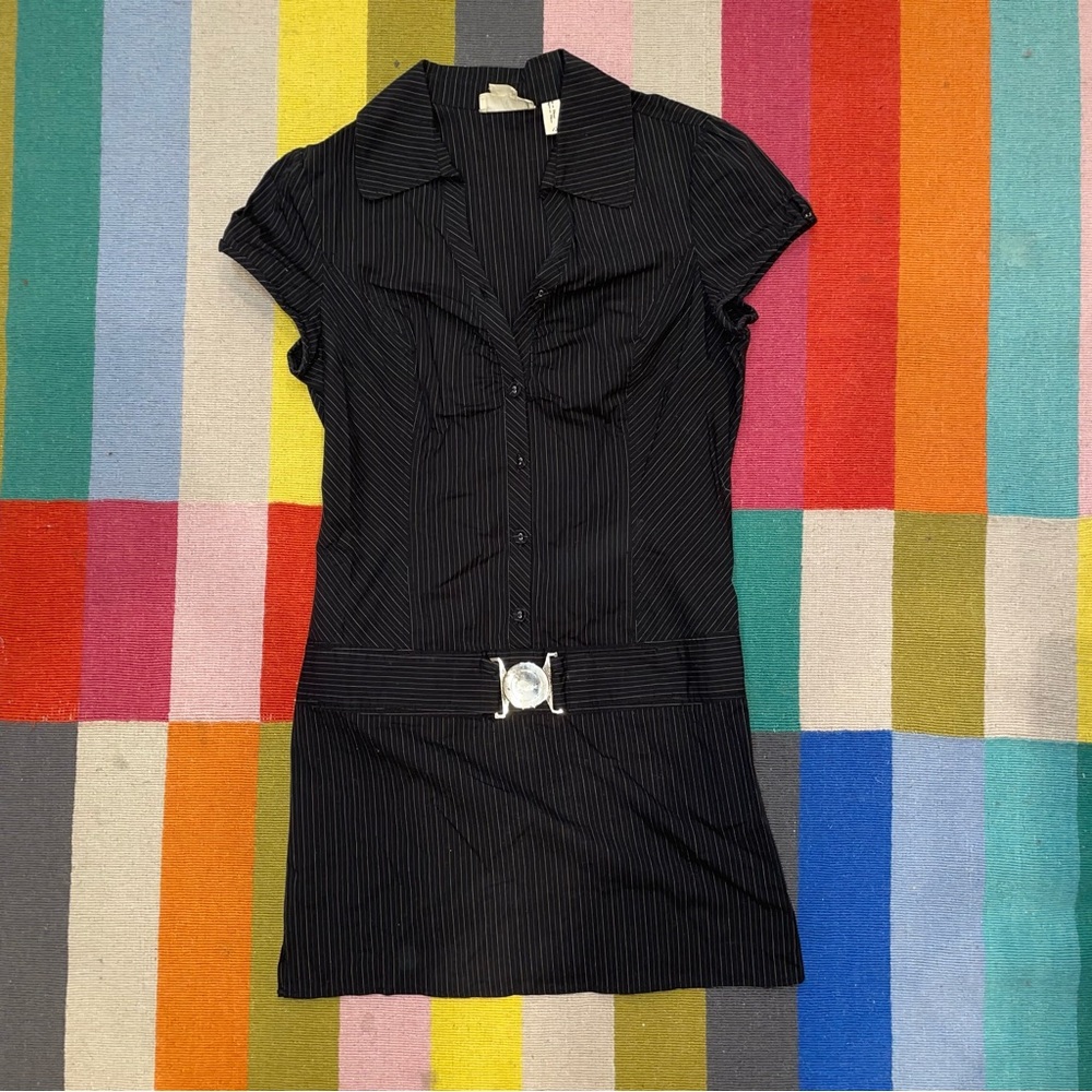 VTG Pinstripe Guess Drop-Waist Dress